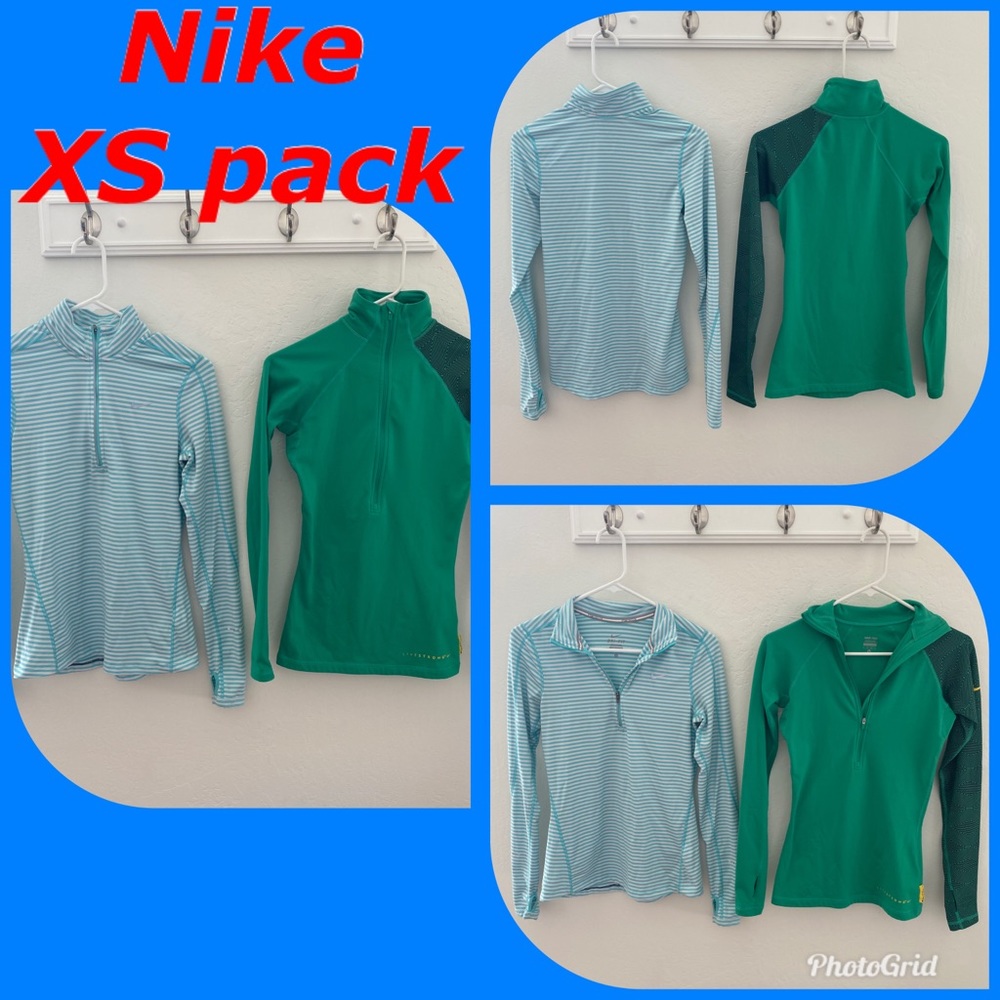Nike XS 2-pack! Long sleeve 3/4 zip up pullovers